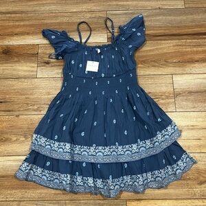 American Eagle Blue Floral Summer Mini Dress Size Medium NWT